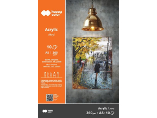 Blok do akrylu Art., A5, 10 ark, 360g, Happy Color [opakowanie=5szt]