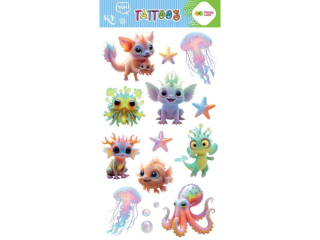 Tatua�e zmywalne AQUA CUTIES, rozm. 100x200 mm, Happy Color [opakowanie=5szt]