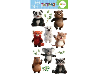 Tatua�e zmywalne LOVELY BEARS, rozm. 100x200 mm, Happy Color [opakowanie=5szt]