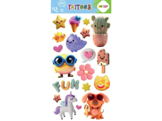 Tatua�e zmywalne SUMMER FUN, rozm. 100x200 mm, Happy Color [opakowanie=5szt]