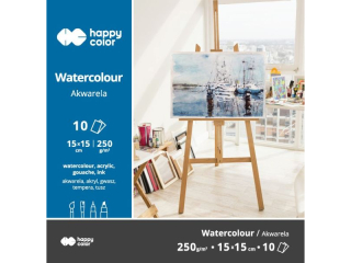 Blok akwarelowy, Art., 15x15, 10 ark, 250g, Happy Color [opakowanie=5szt]