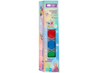 Farby plakatowe 6 kolorów x 25ml, Aqua Cuties, Happy Color