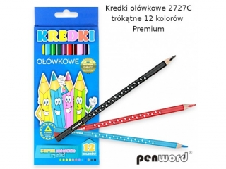 KREDKI OŁÓWKOWE 2727C TRÓJKĄTNE 12 KOL. PREMIUM (SZPSH)