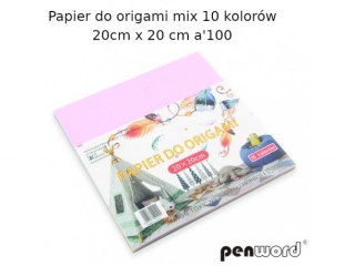 PAPIER DO ORIGAMI MIX 10 KOLORÓW 20x20cm80gsm a100 (SZPSH)