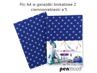 FILC A4 W GWIAZDKI BROKATOWE 2 CIEMNONIEBIESKI a5