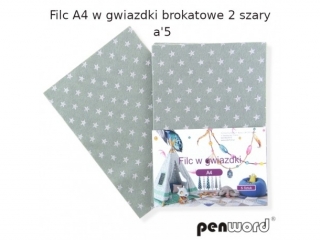 FILC A4 W GWIAZDKI BROKATOWE 2 SZARY a5
