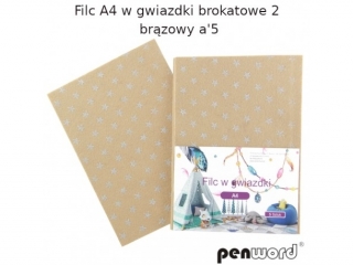 FILC A4 W GWIAZDKI BROKATOWE 2 BRĄZOWY a5