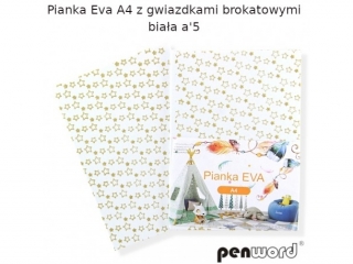 PIANKA EVA A4 Z GWIAZDKAMI BROKATOWYMI BIAŁA a5