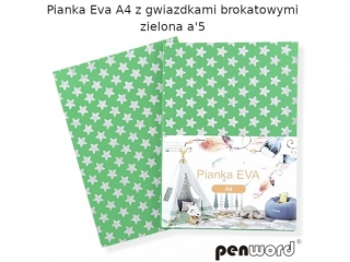 PIANKA EVA A4 Z GWIAZDKAMI BROKATOWYMI ZIELONA a5