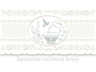 Zaproszenie POL-MAK 10szt. Chrzest Lux Edition ZLUX 160x95 z kopert ZLUX_CHR_56557