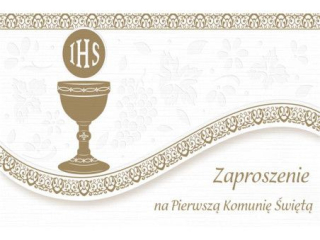Zaproszenie POL-MAK 10szt. Komunia składane exclusive ZSE 160x95 z kopertą ZSE_KOM_26057
