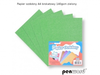 PAPIER OZDOBNY A4 140gsm ZIELONY a5