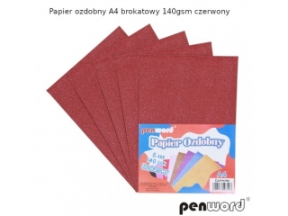 PAPIER OZDOBNY A4 140gsm CZERWONY a5