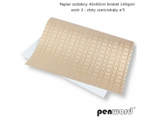 PAPIER OZDOBNY 40x60cm BROKAT 140gsm WZR 3 - ZOTY SZECIOKTY a5