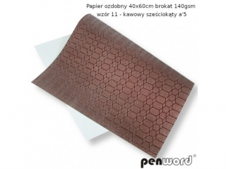 PAPIER OZDOBNY 40x60cm BROKAT 140gsm WZR 11 - KAWOWY SZECIOKTY a5
