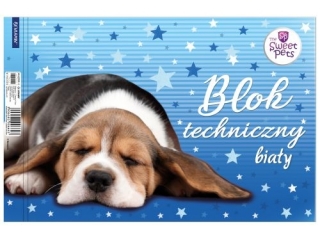 BLOK TECHNICZNY BIAŁY A4/10k. - PIES THE SWEET PETS [opakowa
