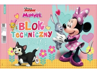 BLOK TECHNICZNY BIAŁY A4/10k. MINNIE MOUSE (opakowanie=10 szt)