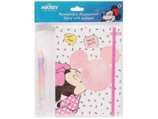 PAMITNIK Z ZAKADK I DUGOPISEM ZAMYKANY NA GUMK / MINNIE MOUSE