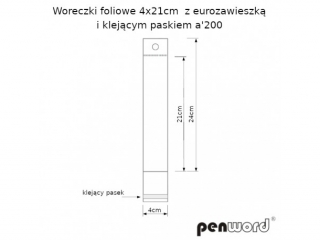 WORECZKI FOLIOWE 21cmx4cm Z EUROZAWIESZK I KLEJCYM PASKIEM a200