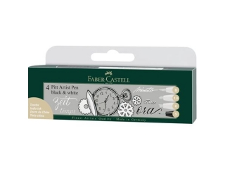PITT ARTIST PEN BLACKxWHITE 4 SZT.ETUI FABER-CASTELL