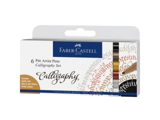 PITT ARTIST PEN ZESTAW DO KALIGRAFII ETUI 6 SZT. FABER-CASTELL