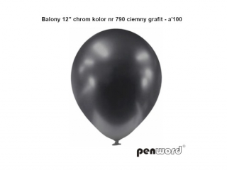 BALONY 12" CHROM KOLOR NR 790 CIEMNY GRAFIT - a100