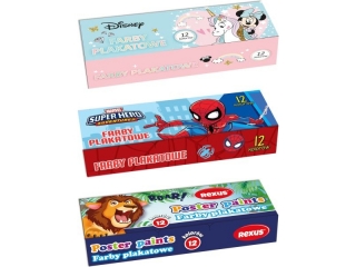 FARBY PLAKATOWE 12kol. 20ml mix wzorw