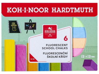 KIN KREDA KOLOROWA  FLUORESCENCYJNA  1125S06 DO TABLIC  ZESTAW 6 KOLORW