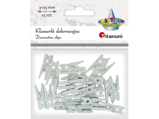 Klamerki drewniane białe 3x25mm 25szt.