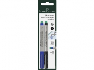 MULTIMARK OHP NIEPERMANENTNY F 2 SZT. BLISTER (NIEBIESKI+CZARNY) FABER-CASTELL [opakowanie=5szt]