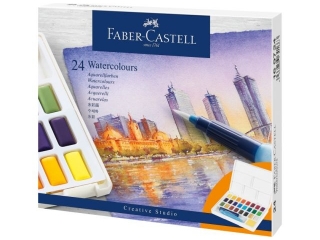 FARBY AKWARELOWE CS W KOSTKACH 24 KOL. PLASTIKOWE OPAKOWANIE FABER-CASTELL