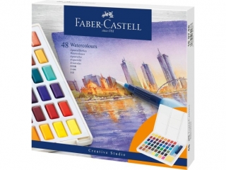 FARBY AKWARELOWE CS W KOSTKACH 48 KOL. PLASTIKOWE OPAKOWANIE FABER-CASTELL