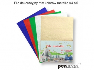 FILC DEKORACYJNY MIX KOLORÓW METALLIC A4 a5