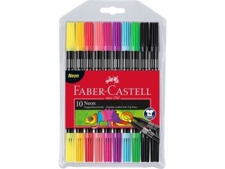 FLAMASTRY DWUSTRONNE ETUI 10 KOL. NEON FABER-CASTELL