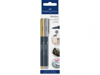 PISAK METALICZNY METALLICS KOLOR SREBRNY I ZOTY BLISTER 2 SZT. FABER-CASTELL [opakowanie=5szt]