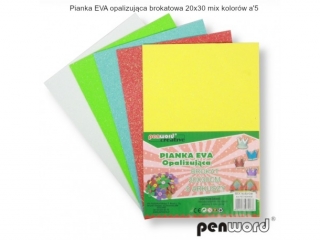 PIANKA EVA A4 OPALIZUJĄCA BROKATOWA MIX KOLORÓW a5