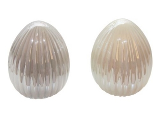 JAJKA CERMAICZNE, PERŁOWE, CREAM, 6X8 CM, 2 SZT.