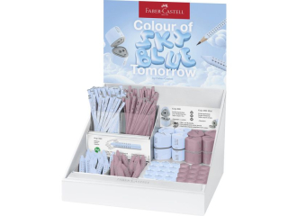 DISPLAY NALADOWY GRIP SKY BLUE/ROSE SHAD OWS (120 X OŁÓWEK, 8 X TEMP. TRIO, 24 X TEMP. MINI, 30 X GUMKA) FABER-CASTELL