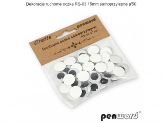 DEKORACJE RUCHOME OCZKA RS-03 15mm SAMOPRZYLEPNE a50