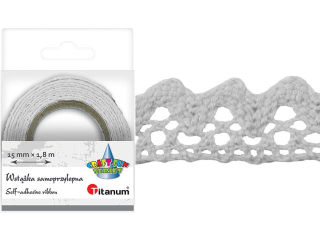 Wstka samoprzylepna baweniana koronka 15mmx1, 8m biaa