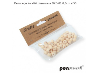 DEKORACJE KORALIKI DREWNIANE DKD-01 0, 8cm a50