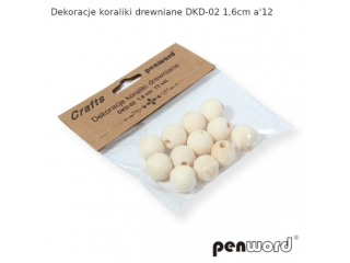 DEKORACJE KORALIKI DREWNIANE DKD-02 1, 6cm a12