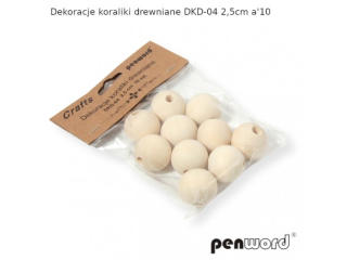 DEKORACJE KORALIKI DREWNIANE DKD-04 2, 5cm a10