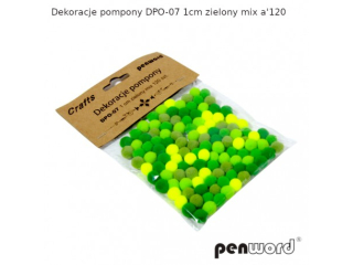 DEKORACJE POMPONY DPO-07 1cm ZIELONY MIXa120