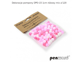 DEKORACJE POMPONY DPO-15 1cm RӯOWY MIX a120