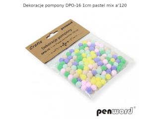 DEKORACJE POMPONY DPO-16 1cm PASTEL MIX KOLORW a120