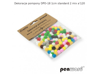 DEKORACJE POMPONY DPO-18 1cm STANDARD 2 MIX KOLORW a120