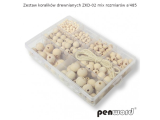 ZESTAW KORALIKW DREWNIANYCH ZKD-02 MIX ROZMIARW a485