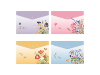 TECZKA KOPERTA A4 NA ZATRZASK PP FLORAL SPREE [opakowanie=12szt]