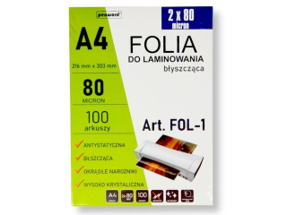 FOLIA LAMINACYJNA FOL-1 2x80mic A4/100 216mmx303mm B�YSZCZ�CA